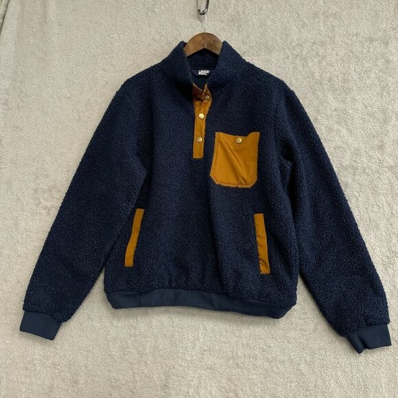 NEW Lands' End Men's M Sherpa Fleece Pullover Mock neck Sweatshirt - Picture 1 of 8